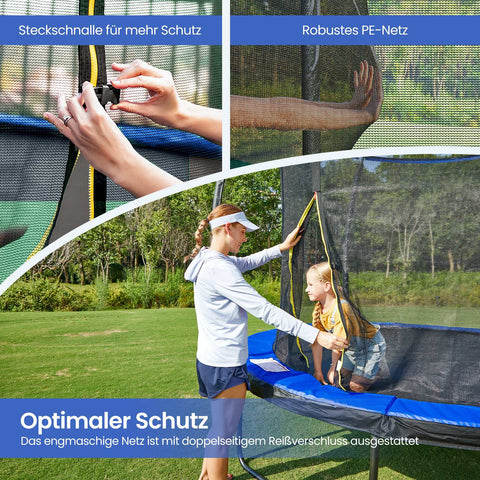 Rootz 305 cm Trampoline - Garden Trampoline - Outdoor Trampoline - Safety Net Protection - TÜV Certified - 76cm Frame Height