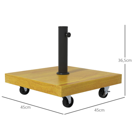 Rootz Square Parasol Stand - Concrete Base - Umbrella Holder - Stability with Rollers - 45cm x 45cm x 36.5cm