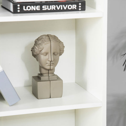 Rootz Bookcase - Bookshelf - Library Shelf - Discreet Storage - 59x29x180 cm White