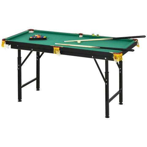 Rootz Opvouwbare Pooltafel - Biljarttafel - Snookertafel - Verstelbare Hoogte - Complete Set - Ruimtebesparende Opslag - 140cm x 60cm x 55-75cm - MDF &amp; Staal