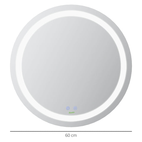 Rootz LED Bathroom Mirror - Wall Mirror - Illuminated Mirror - Touch Switch - Ø 60cm x 4.6cm