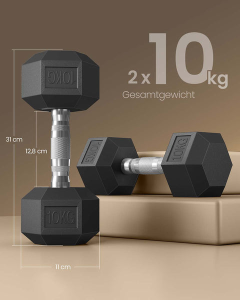 Rootz 20KG Dumbbell Set - Exercise Weights - Adjustable Free Weights - Boost Fitness - 31cm x 13.5cm x 11cm