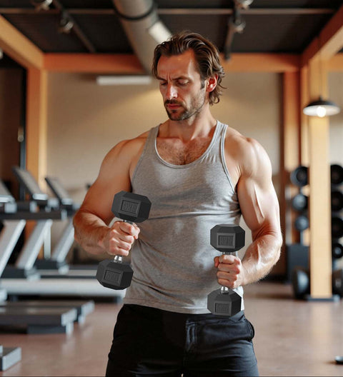 Rootz 2 Piece Set Dumbbells - Hand Weights - Fitness Weights - Black - 10kg Total - 28cm x 10.5cm x 9.5cm