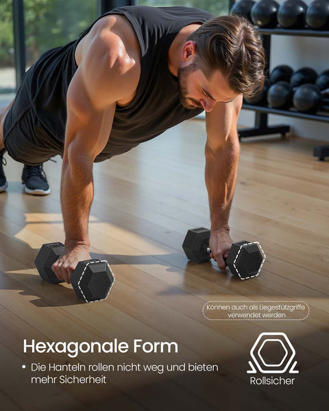 Rootz 2 Piece Set Dumbbells - Hand Weights - Fitness Weights - Black - 10kg Total - 28cm x 10.5cm x 9.5cm