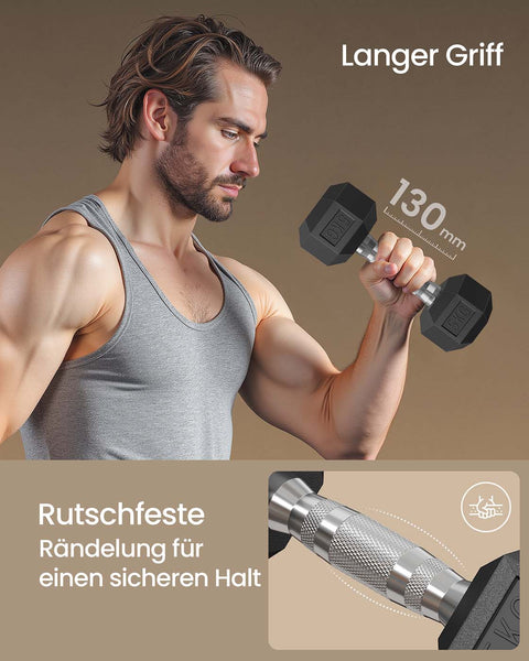 Rootz 2 Piece Set Dumbbells - Hand Weights - Fitness Weights - Black - 10kg Total - 28cm x 10.5cm x 9.5cm