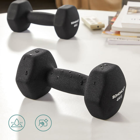 Rootz 2 Piece Set Dumbbells 4kg - Free Weights - Home Gym - Strength Training - 20.5cm x 9.5cm x 9cm