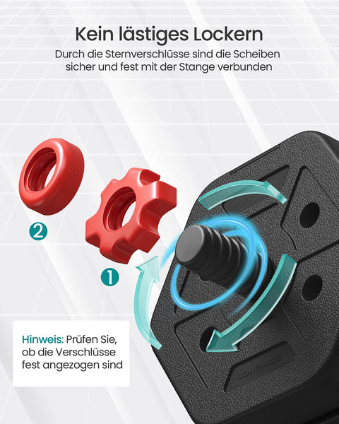 Rootz Adjustable Barbell & Dumbbell Set - Home Gym Weights - Strength Training - 20kg Total - Black - Large Barbell 115cm x 21.8cm x 19.6cm