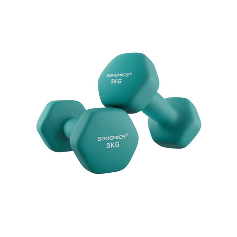 Rootz 2 Piece Set Dumbbells - Hand Weights - Cast Iron - Neoprene Coating - Strength Training - Compact Size - Ergonomic Handle - Dark Green - 20cm x 9cm x 11.5cm