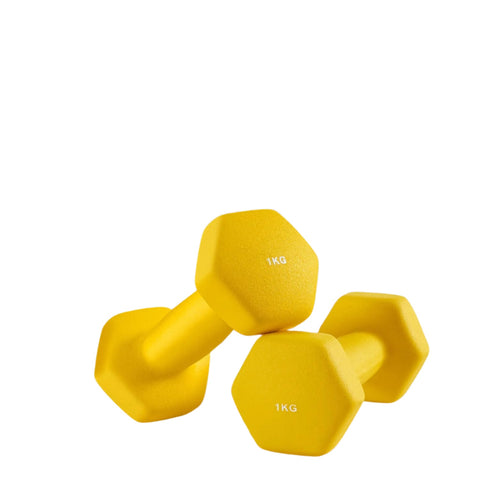 Rootz Dumbbell Set - Free Weights - Exercise Weights - Space-Saving Strength Training - 2 x 1kg - Cast Iron with Vinyl Coating