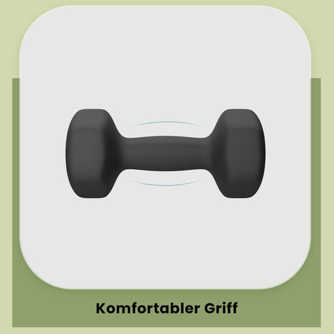 Rootz Dumbbell Set - Free Weights - Strength Training - Space-Saving Cast Iron - 20.5cm x 9.5cm x 9cm - Black