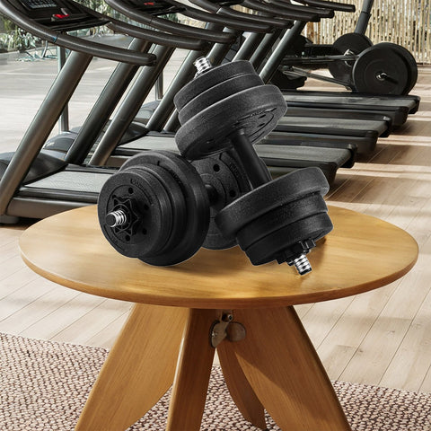 Rootz Adjustable Dumbbell Set - Free Weights - Fitness Equipment - Non-Slip Handles - Iron Rod - 2.5 x 50.5 cm