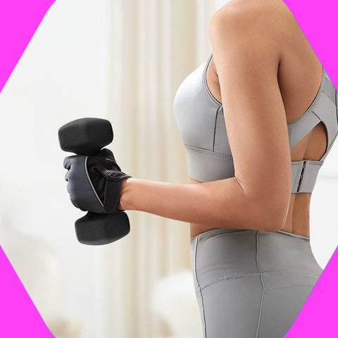 Rootz 2 Piece Dumbbell Set - Hand Weights - Exercise Weights - Space-Saving - 2 x 5kg - Ergonomic Handle - Hexagonal Shape