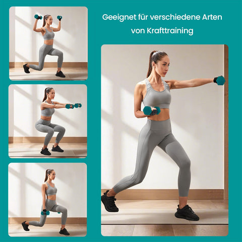 Rootz 3 Pair Dumbbell Set - Hand Weights - Exercise Weights - Muscle Strengthening - 1 kg: 13.5x6.5x6 cm, 2 kg: 16x8x7.5 cm, 3 kg: 20x9x8.5 cm