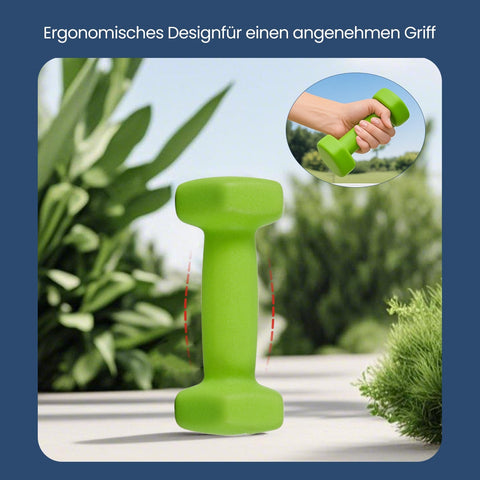 Rootz 3 Pair Dumbbell Set - Hand Weights - Exercise Weights - Muscle Strengthening - 1 kg: 13.5x6.5x6 cm, 2 kg: 16x8x7.5 cm, 3 kg: 20x9x8.5 cm