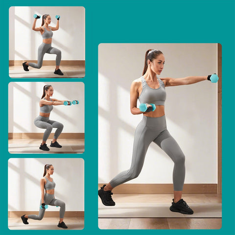 Rootz Dumbbell Set - 3 Pairs - Hand Weights - Neoprene Coated - Strengthen Muscles - 1kg/2kg/3kg - 13.5x6.5x6cm, 16x8x7.5cm, 20x9x8.5cm