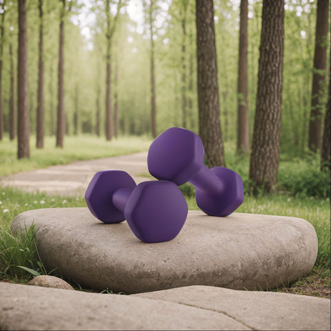 Rootz 2 Dumbbell Set - Free Weights - Home Gym Equipment - Space-Saving - Vinyl Coated Cast Iron