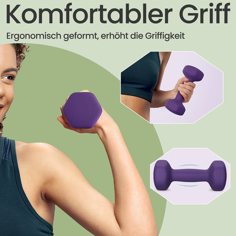 Rootz 2 Dumbbell Set - Free Weights - Home Gym Equipment - Space-Saving - Vinyl Coated Cast Iron