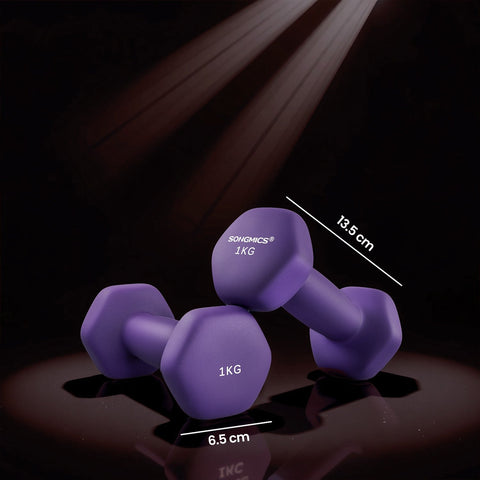 Rootz Dumbbell Set - Free Weights - Exercise Weights - Neoprene Coating - 13.5cm x 6.5cm - Perfect for Strength Training & Home Workouts