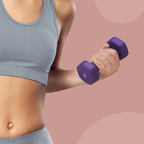 Rootz Dumbbell Set - Free Weights - Exercise Weights - Neoprene Coating - 13.5cm x 6.5cm - Perfect for Strength Training & Home Workouts