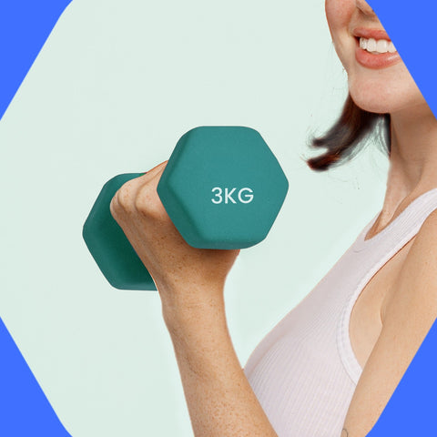 Rootz 2 Set Dumbbells - Free Weights - Strength Training - Durable Cast Iron - 20cm x 9cm