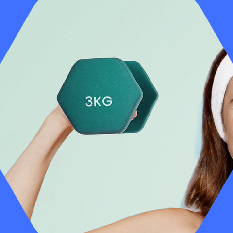 Rootz 2 Set Dumbbells - Free Weights - Strength Training - Durable Cast Iron - 20cm x 9cm