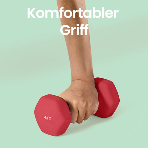 Rootz 2 Piece Dumbbell Set - Hand Weights - Cast Iron Dumbbells - Neoprene Coating - Improved Grip - 20.5cm x 9.5cm x 11.5cm