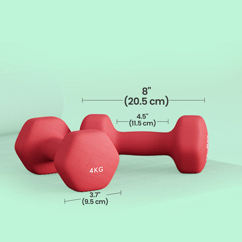 Rootz 2 Piece Dumbbell Set - Hand Weights - Cast Iron Dumbbells - Neoprene Coating - Improved Grip - 20.5cm x 9.5cm x 11.5cm