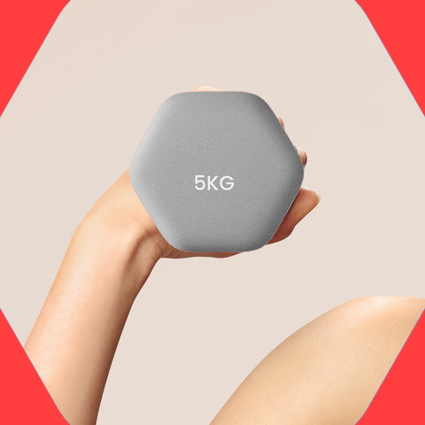 Rootz 2 Set Dumbbells - Weights - Exercise Equipment - Durable Neoprene Coating - 21cm x 10.5cm; Handle: 11.5cm x 4.1cm - 2 x 5 kg