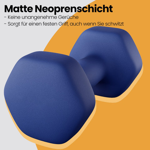 Rootz Dumbbells Set - Free Weights - Strength Training Weights - Durable Neoprene Coating - 21cm x 10.5cm