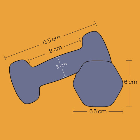 Rootz Dumbbells Set - Free Weights - Strength Training Weights - Durable Neoprene Coating - 21cm x 10.5cm