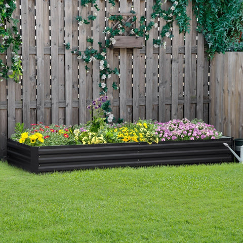 Rootz Steel verhoogd bed - tuinplanter - groentebed - roestbestendig - onkruidbestrijding - eenvoudige montage - 241 cm x 90,5 cm x 30 cm
