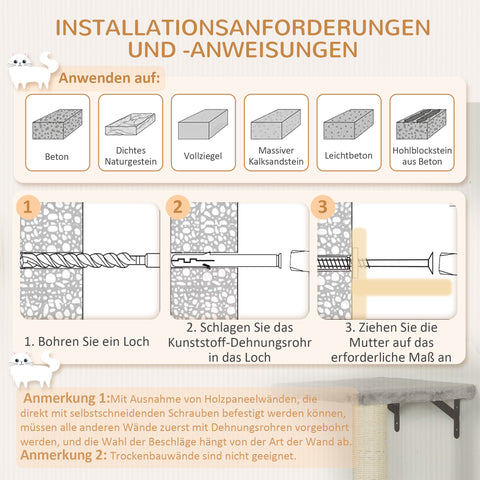 Rootz 7-Part Cat Climbing Wall Set - Cat Playhouse - Feline Activity Center - Space-Saving - Grey & White - Bed: 42cm x 36cm x 8cm
