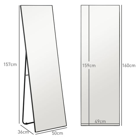 Rootz Large Full Body Mirror - Rectangular Wall Mirror - Bedroom Mirror - Clear Reflections - 50x160cm x 4cm (Without Stand)