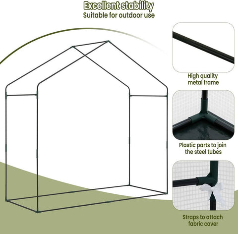 Rootz Premium Greenhouse - Garden Enclosure - Plant House - UV Protection - Frost Resistant - Pest Control - 200cm x 80cm x 200cm