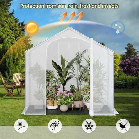 Rootz Premium Greenhouse - Garden Enclosure - Plant House - UV Protection - Frost Resistant - Pest Control - 200cm x 80cm x 200cm