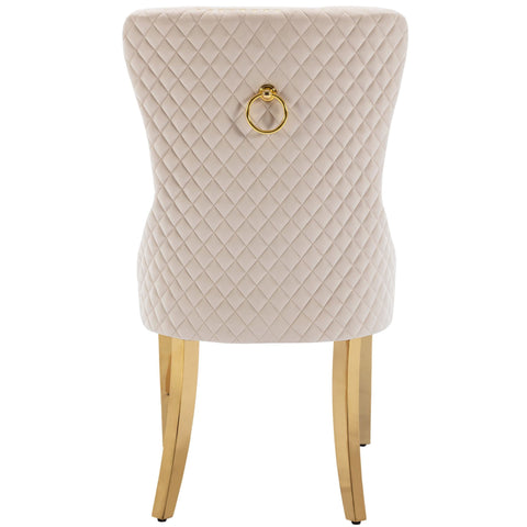 Rootz 4 Piece Set Dining Chairs - Upholstered Chairs - Velvet Covered Chairs - Nail Head Trim - 51.5cm x 65.5cm x 95cm