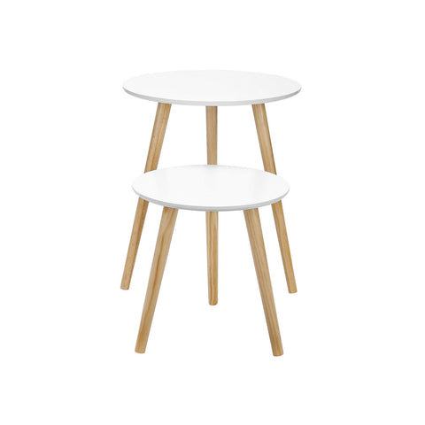 Rootz 2 Piece Round Side Tables - Beistelltische - Scandinavian Style - Combines Practicality & Beauty - Elegant Design