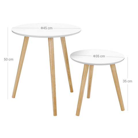 Rootz 2 Piece Round Side Tables - Beistelltische - Scandinavian Style - Combines Practicality & Beauty - Elegant Design