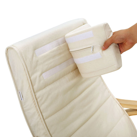 Rootz Rocking Chair - Birch Wood Chair - Foam Cushioned Seat - Cotton Upholstery - 67cm x 115cm x 91cm - Maximum Load Capacity 150kg