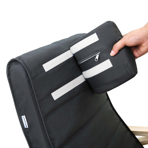 Rootz Rocking Chair - Birch Wood Chair - Foam Cotton Seat - Indoor Outdoor Furniture - 67cm x 115cm x 91cm