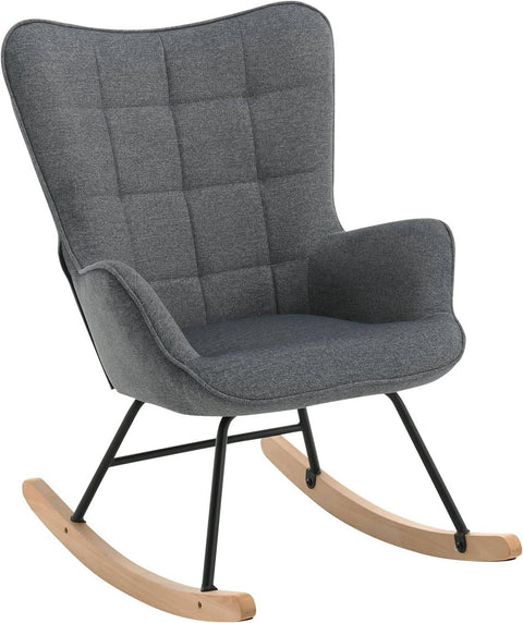 Rootz Dark Gray Swing Chair Armchair - Padded Rocking Chair - Relaxation Seat - Ergonomic Comfort - 69x95x90cm