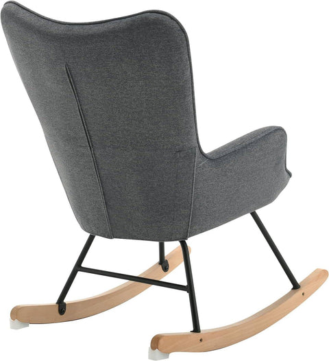 Rootz Dark Gray Swing Chair Armchair - Padded Rocking Chair - Relaxation Seat - Ergonomic Comfort - 69x95x90cm