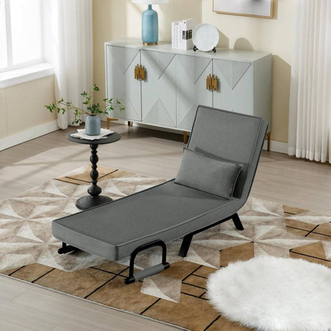 Rootz 3-in-1 Convertible Bed Chair - Folding Sofa - Lounger - Upholstered Seat - Adjustable Backrest - Robust Frame - 65cm x 78cm x 75cm