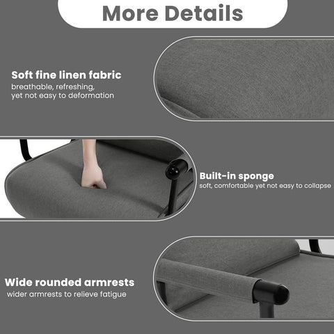 Rootz 3-in-1 Convertible Bed Chair - Folding Sofa - Lounger - Upholstered Seat - Adjustable Backrest - Robust Frame - 65cm x 78cm x 75cm
