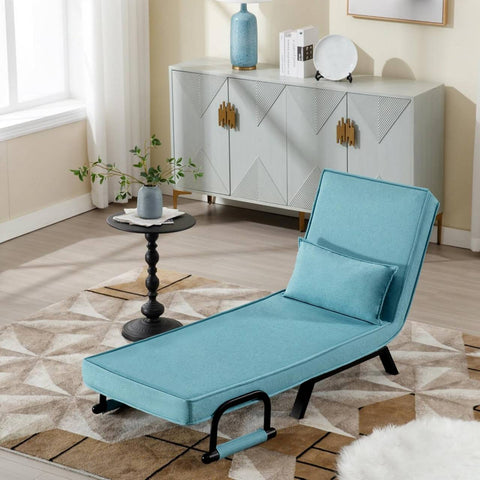 Rootz Convertible Bed Chair - 3 in 1 Sofa Lounger - Folding Chair - Adjustable Backrest - High-Resilience Foam - Compact Design - 65cm x 78cm x 75cm