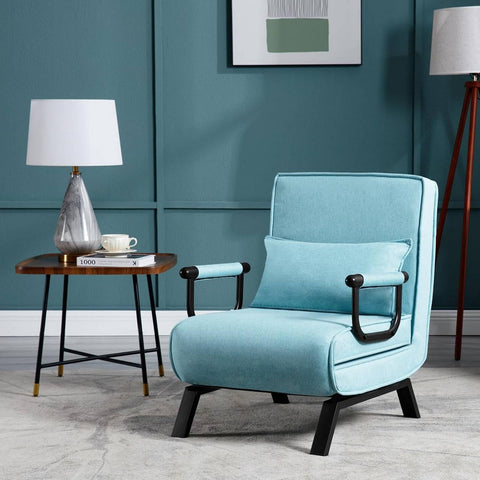 Rootz Convertible Bed Chair - 3 in 1 Sofa Lounger - Folding Chair - Adjustable Backrest - High-Resilience Foam - Compact Design - 65cm x 78cm x 75cm