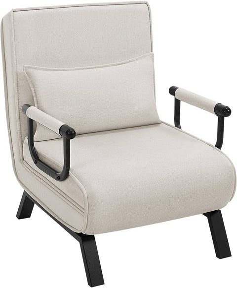 Rootz 3-in-1 Sleep Armchair - Convertible Sleeper Chair - Recliner Chair - Adjustable Backrest - Linen Brown- 65cm x 78cm x 75cm