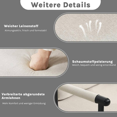 Rootz 3-in-1 Sleep Armchair - Convertible Sleeper Chair - Recliner Chair - Adjustable Backrest - Linen Brown- 65cm x 78cm x 75cm