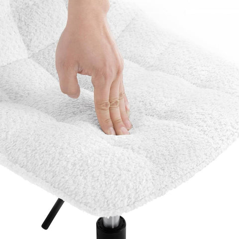 Rootz Makeup Stool Bar Stool - Chenille Chair - Ergonomic Chair - Comfort & Durability - 42.5x35cm Seat, Adjustable Height 38-49.5cm, White/Gray