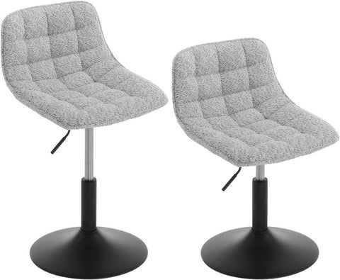 Rootz Set of 2 Makeup Stools - Bar Chairs - Comfortable Chenille - Ergonomic Support - 42.5 x 35 cm
